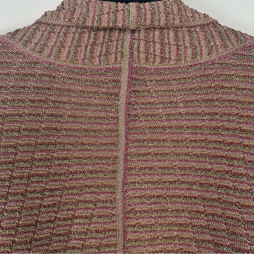 Sigrid Olsen Open Cardigan Size Large Micro Strip… - image 5